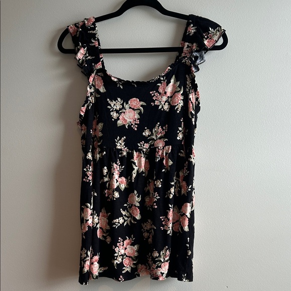 Floral Ruffle Sleeve Top-Torrid, size 0 - Picture 1 of 5